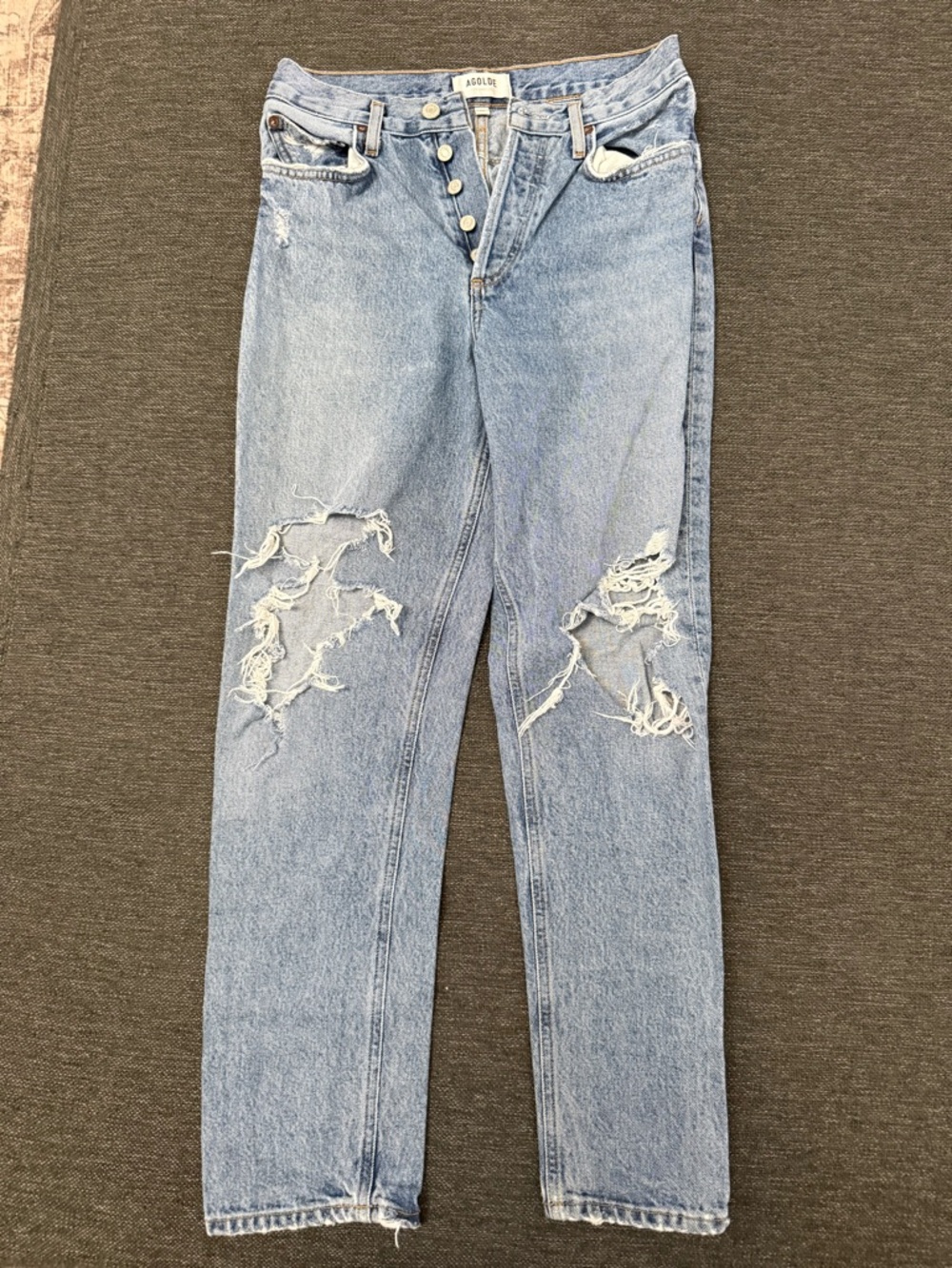 AGOLDE Light Blue Distressed High-Rise Women's Jeans size 25 trendy